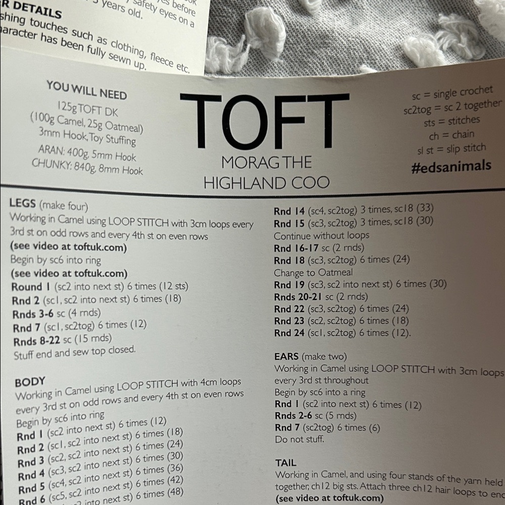 TOFT Morag the highland cow crochet kit - Picture 2 of 4